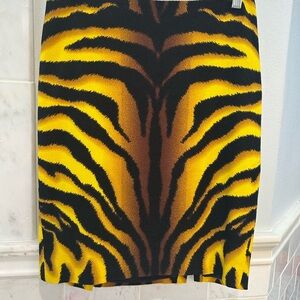 Versace Yellow and Black Pencil Skirt